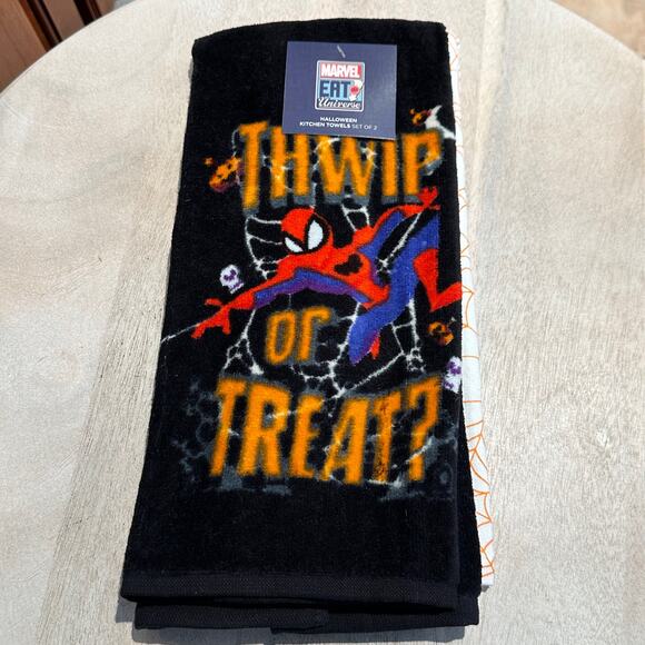 Marvel Spider-Man Kitchen Towels 2-Pack Eat The Universe Terry Halloween New - Picture 12 of 12